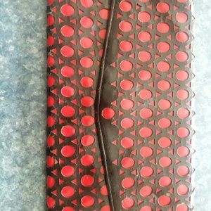 Red and Black Envelope Clutch